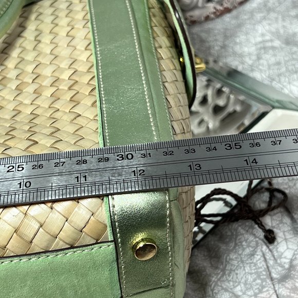 Coach Straw Bag with Leather and Suede Trim - Picture 7 of 11